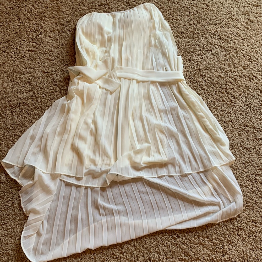 Cream hi-low dress